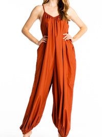 Rust Tie Strap Jumpsuit