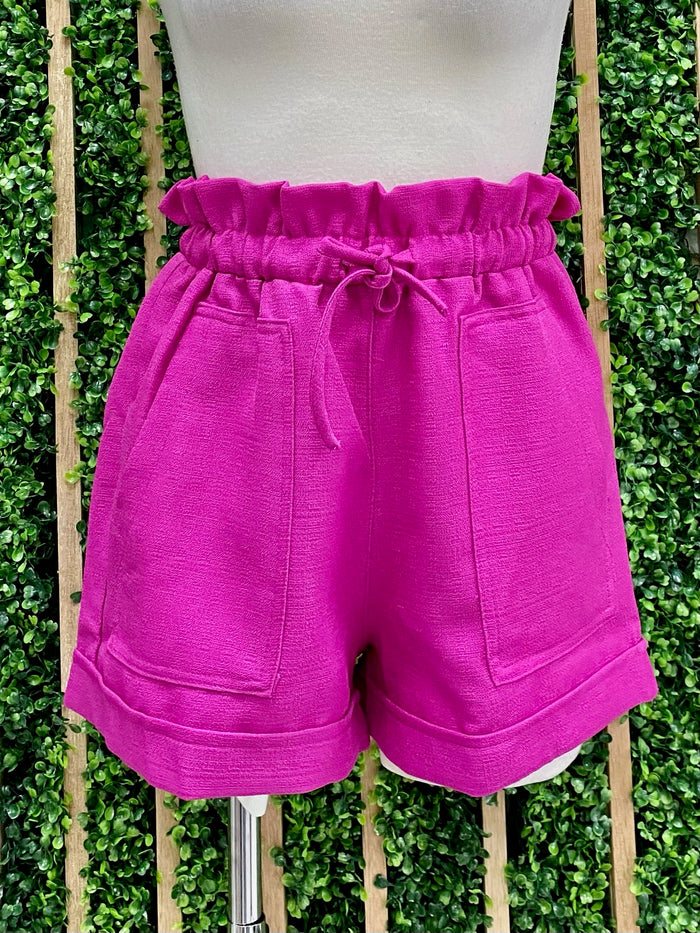 Magenta High Waist SHort