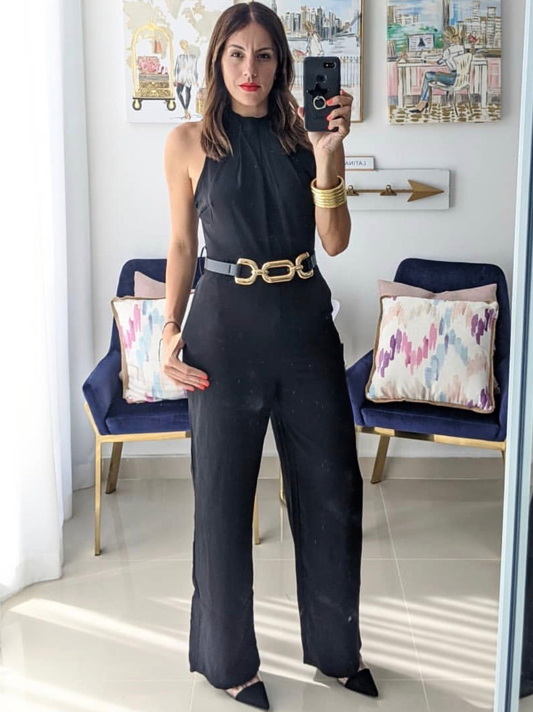 Black High Neck Jumpsuit