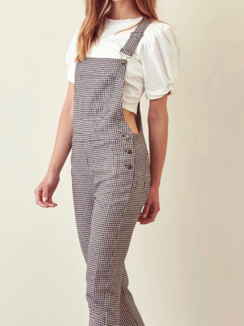 Black and White Gingham Overall