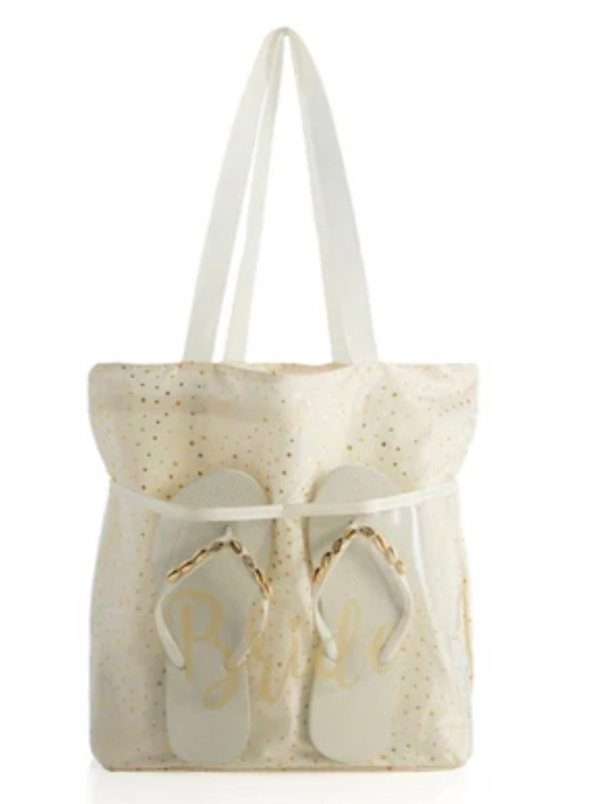 BRIDE TOTE AND FLIP-FLOP SET, IVORY