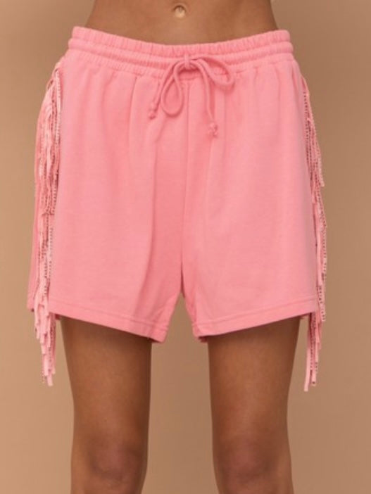 Studded Fringe Detail Short Pant Set