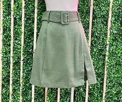 Olive Belted Mini Skirt