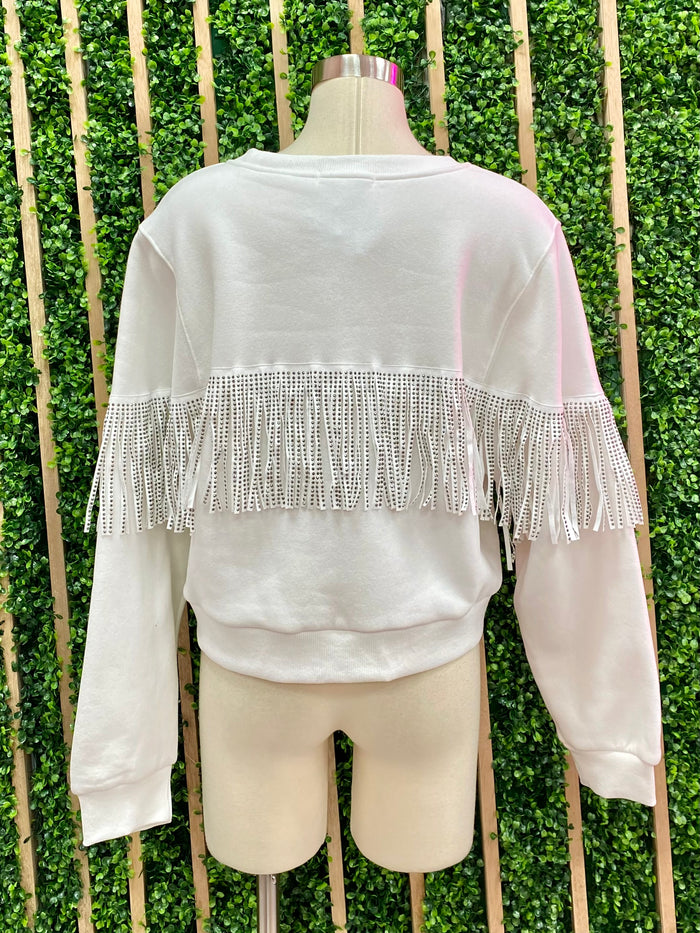 Back Fringe Sweater