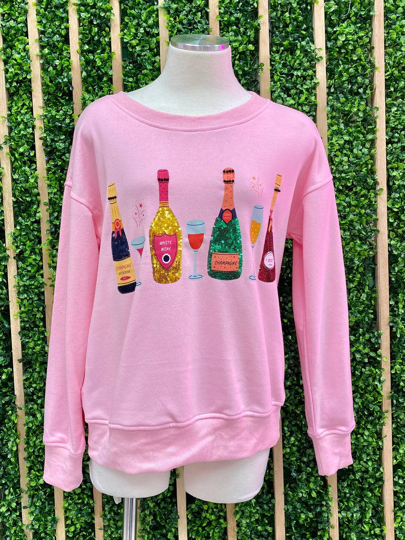 Sequins Champagne Bottle Sweater