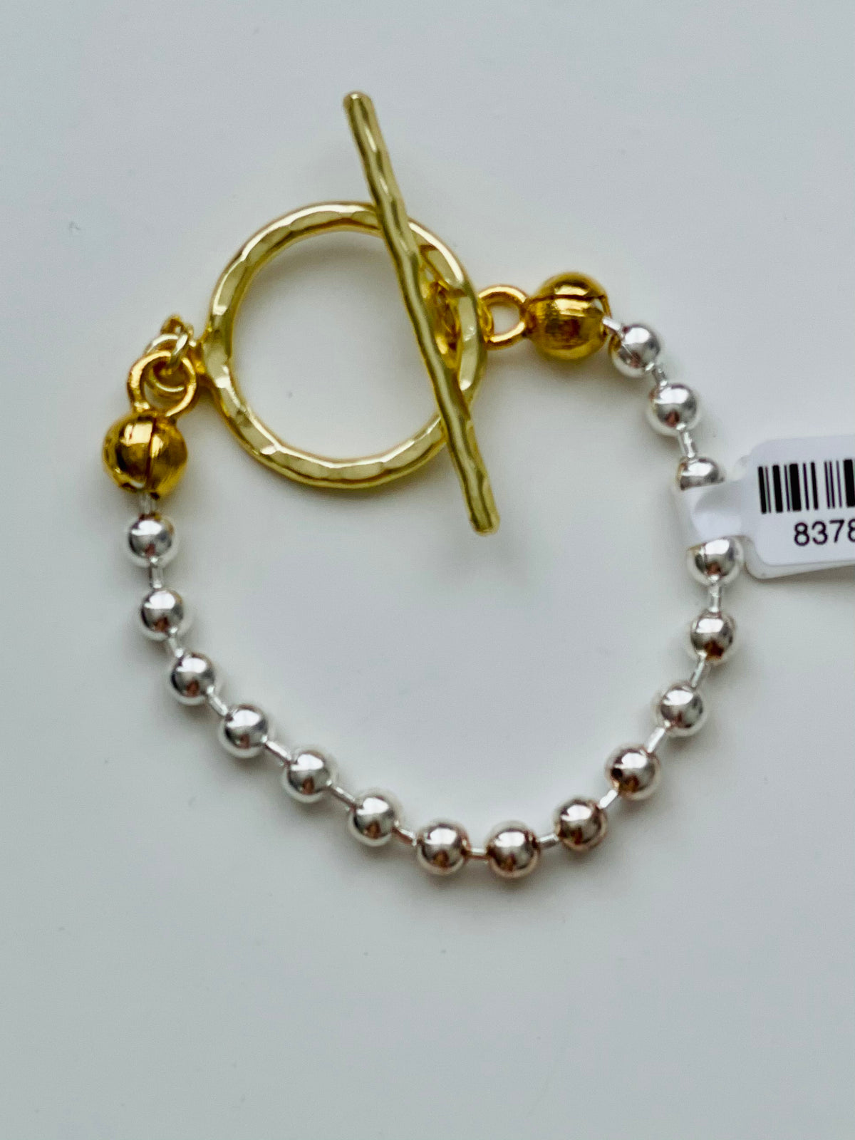 Silver Gold  Detail Ball Chain Bracelet