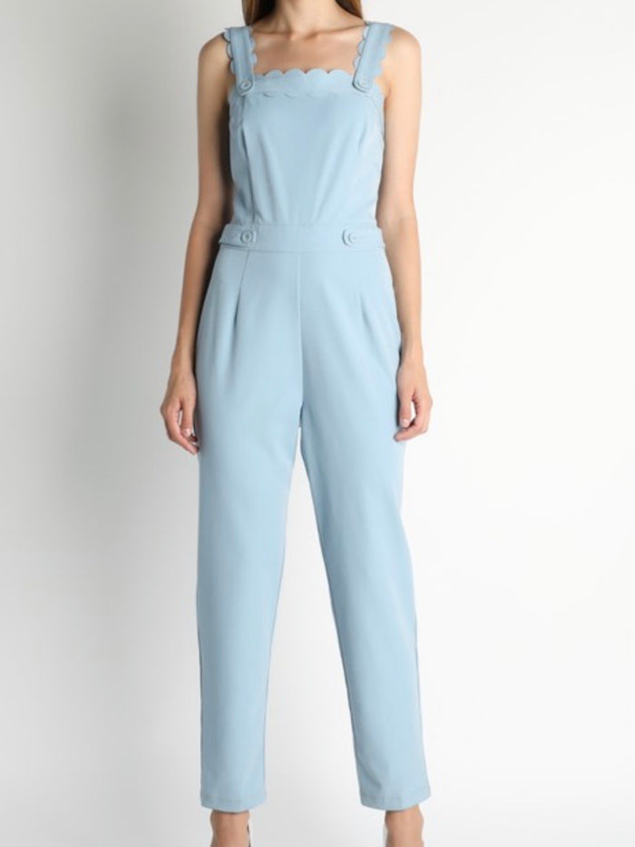 Light BLue Scalloped Jumpsuit
