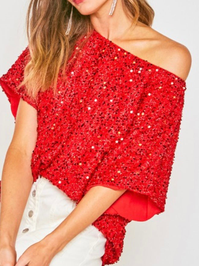 Sequin Off Shoulder Top