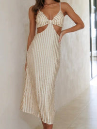 White Gold Cutout Midi Dress