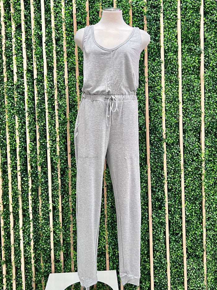 French Terry Sleeveless Jumpsuit