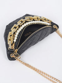 Black Multi Chain Fanny Pack