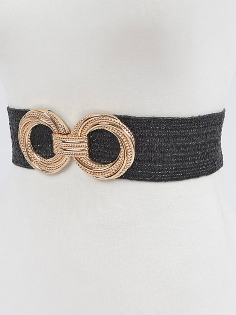 Textured Double Circle Straw Belt