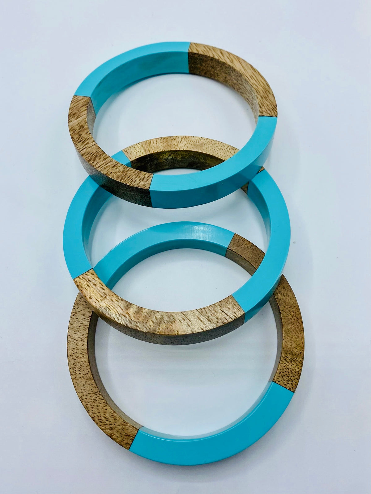 Wood Resin Bangle Set