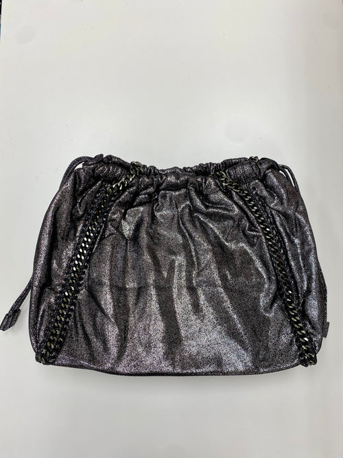 Dark Silver Chain Trim Hobo Bag