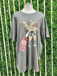 Sequin Champagne Bottle Tee