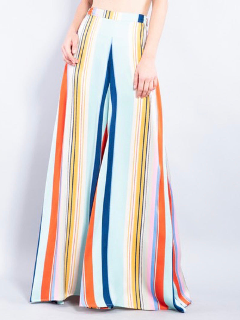 Striped Satin Palazzo