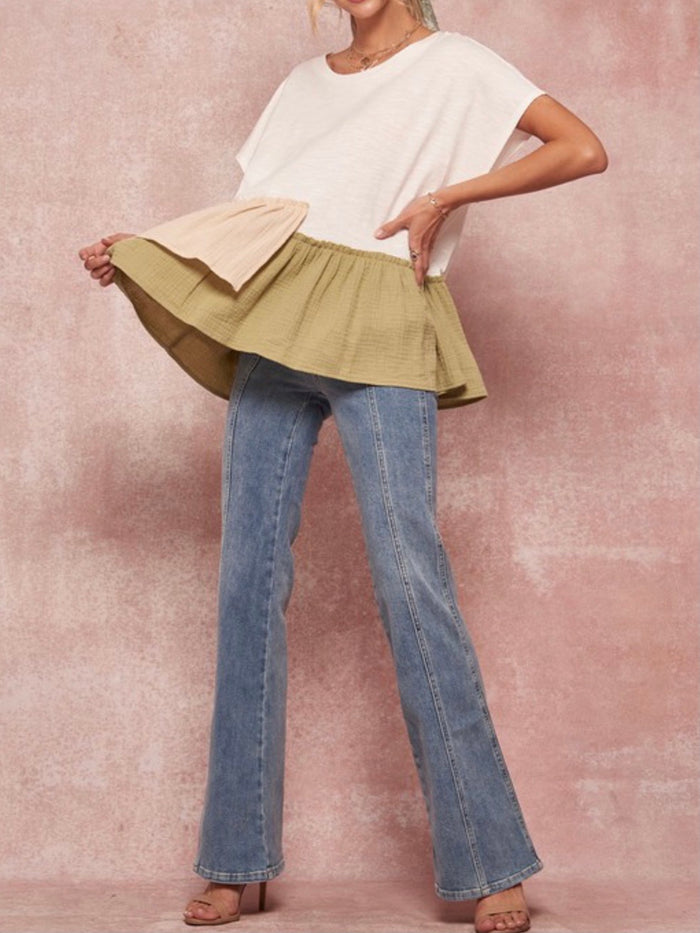 Asymmetrical Ruffle Hem Top