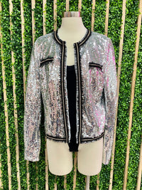 Silver Sequin Blazer