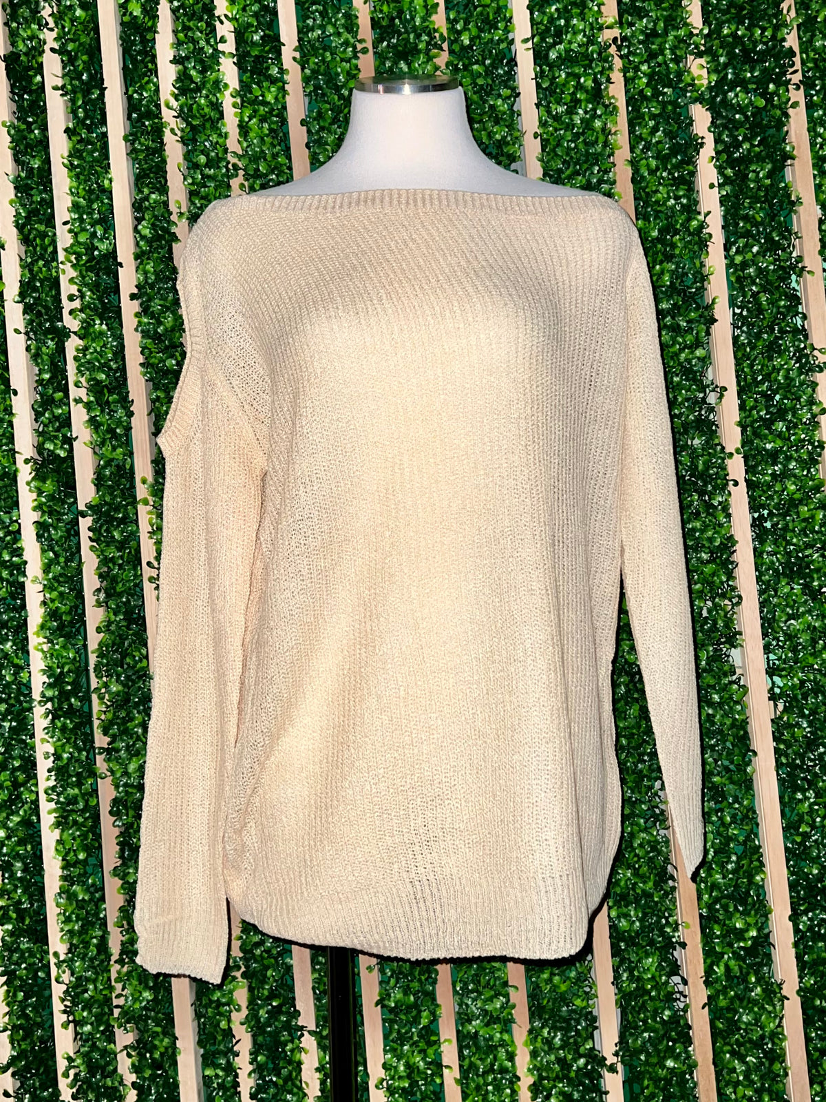 Cutout Shoulder Sweater Top