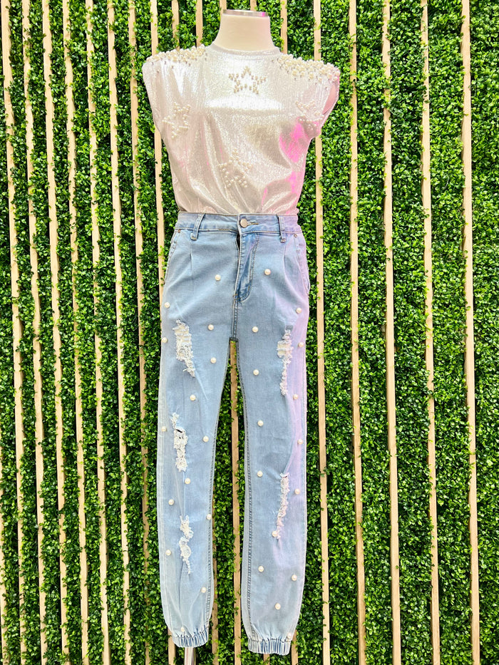 Pearl Studded Jogger