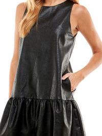 Pleather Drop Waist Dress