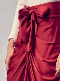 Elegant Front Tie Midi Skirt