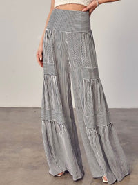Stripe Tiered Wide Leg Palazzo