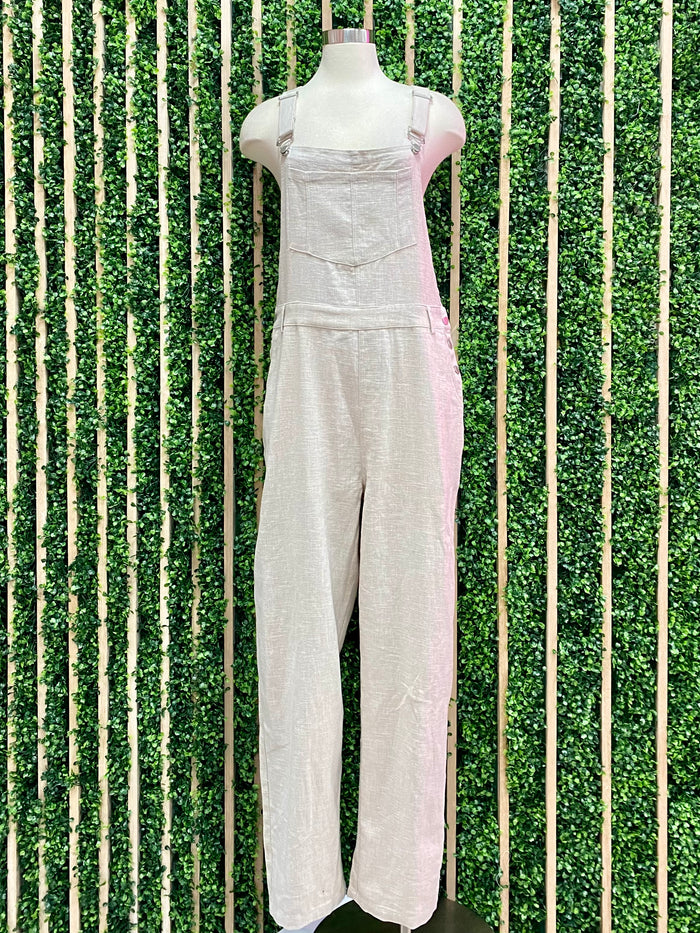 Beige Linen Overall