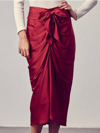 Elegant Front Tie Midi Skirt