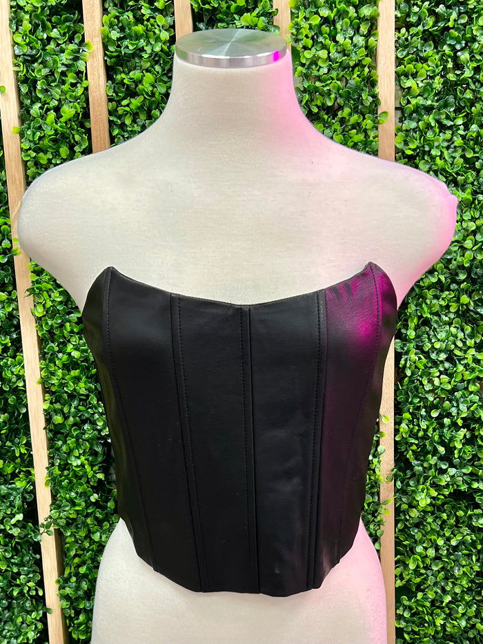 Pleather Cropped tube Tob