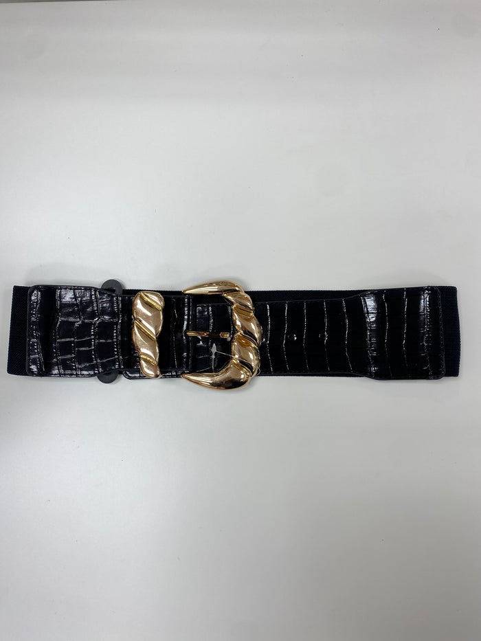 Textured Buckle Elastic Belt
