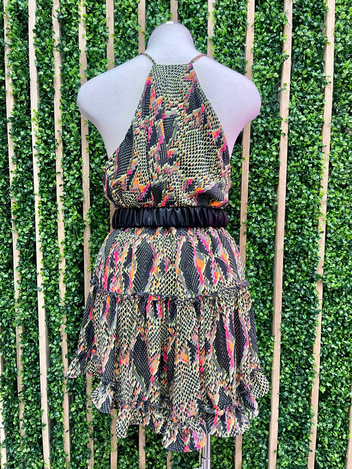 Lime Grey Swing Skirt