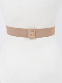 Textured Chain Buckle Elastic Belt