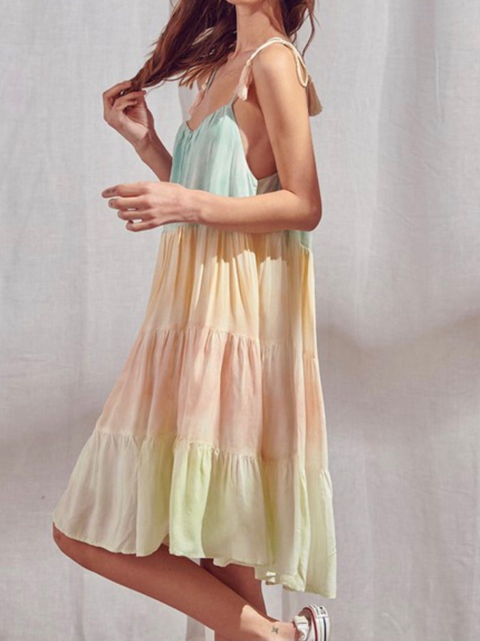 Ombré Tiered MIDI Dress