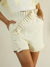 Delicate Cream Ruffled Short
