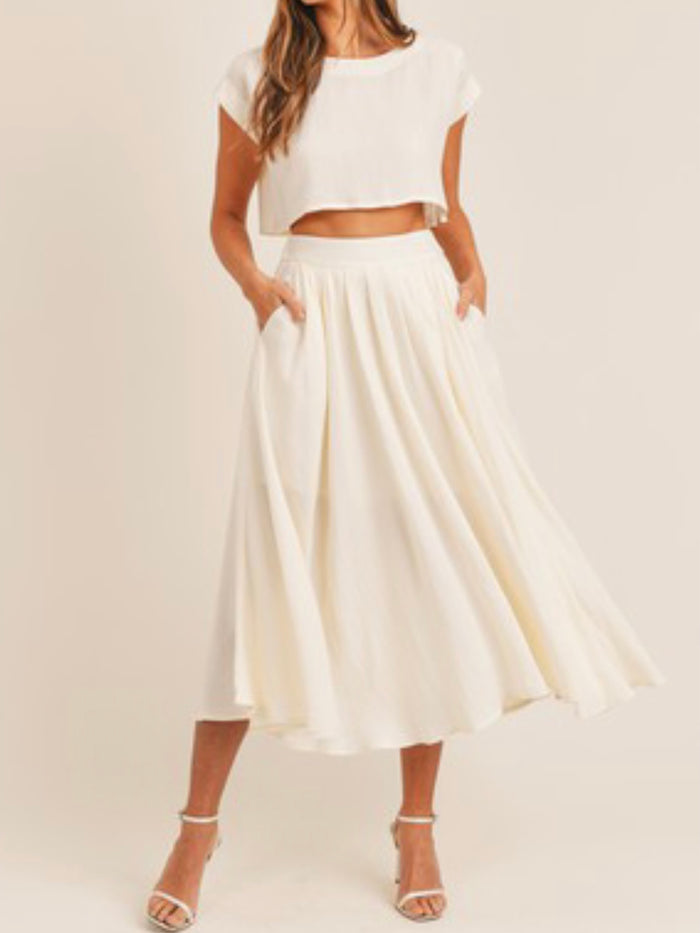 Cream Skirt Set