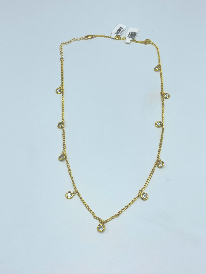 Crystal Drops Short Necklace