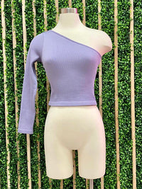 Ribbed One Shoulder Top