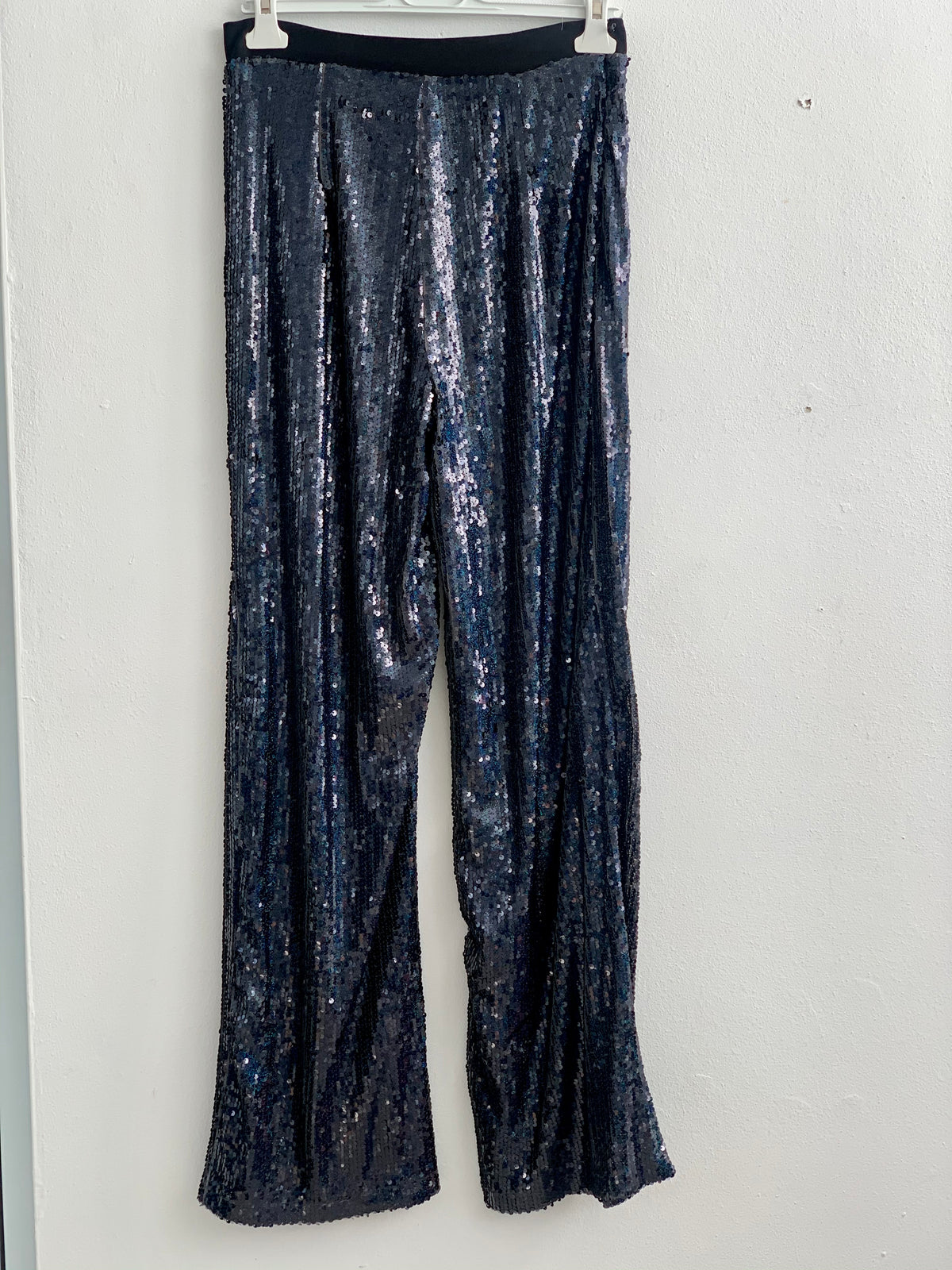 Black Blue Sequin Palazzo