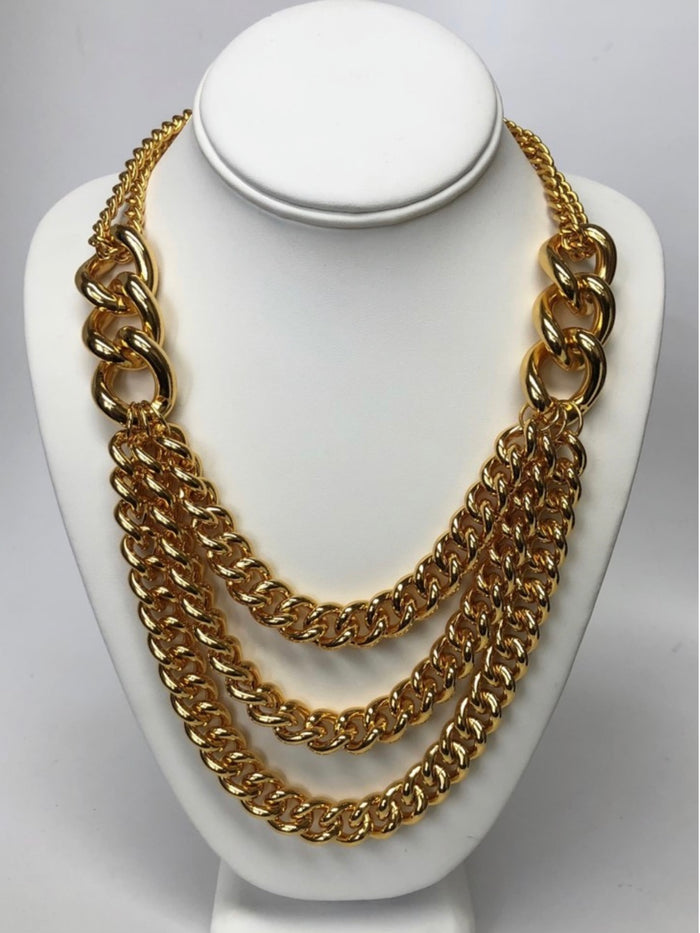 Exquisite KJL Nested Polished Layered Necklace