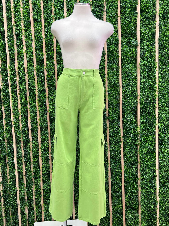 Mid Waist Cargo Pants