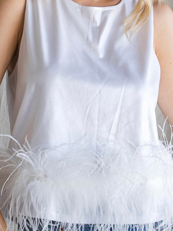Pearl Metallic Feather Top