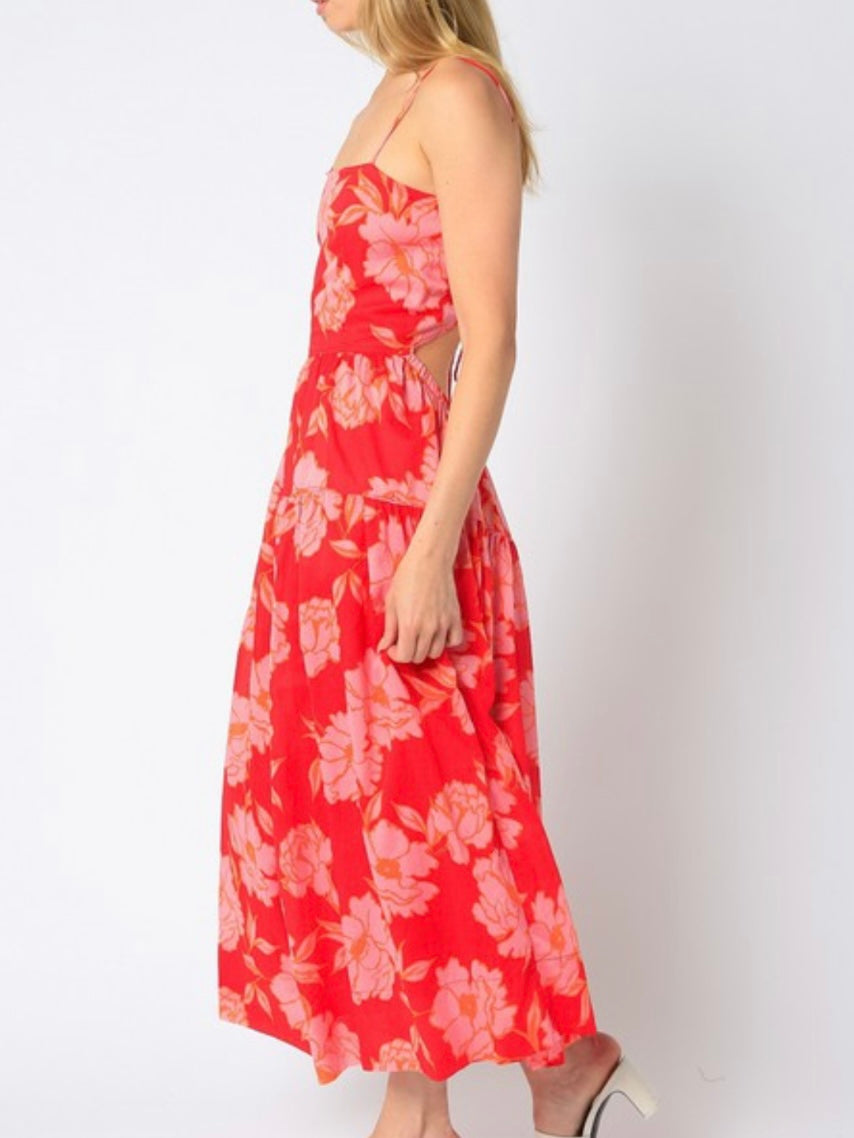 Tomato Candy Pink Midi Dress