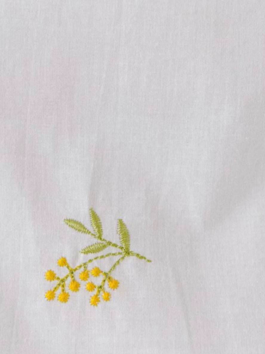 Embroidered Scallop Edge Blouse