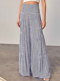 Stripe Tiered Wide Leg Palazzo