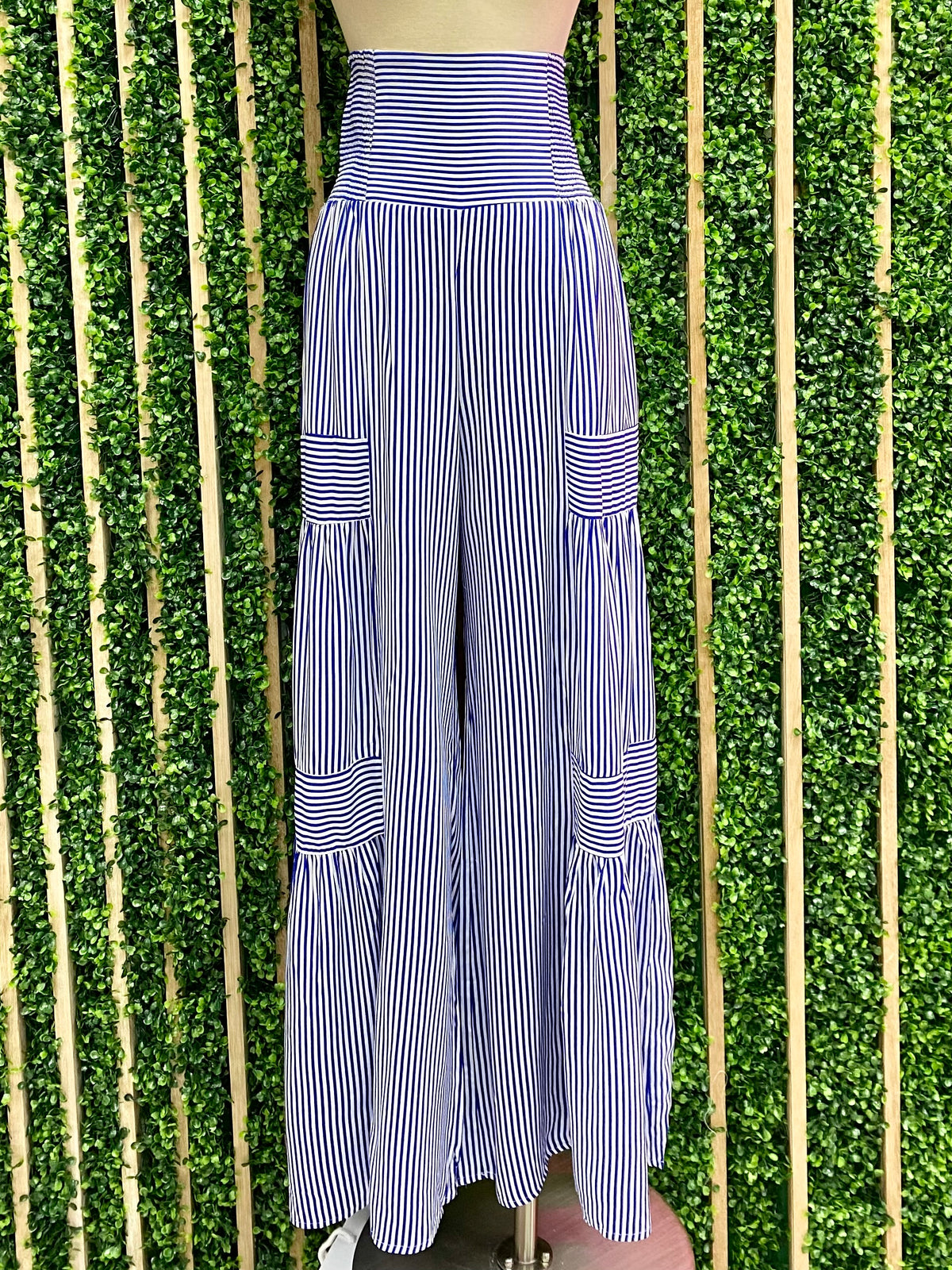 Stripe Tiered Wide Leg Palazzo