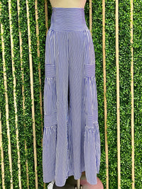Stripe Tiered Wide Leg Palazzo