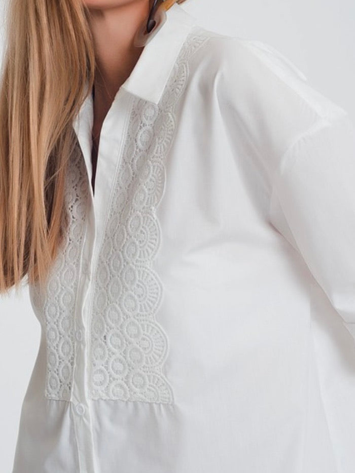 Eyelet Detail Shirt Dress