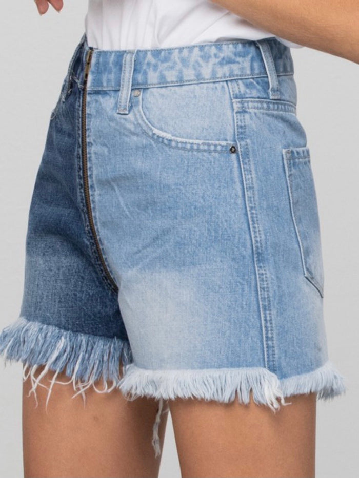 Two Tone Denim Shorts