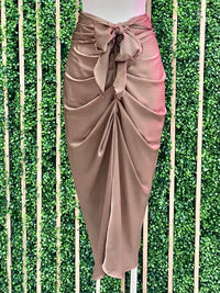 Elegant Front Tie Midi Skirt